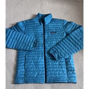 Patagonia Men’s Small Light 800 Down Jacket Puffer Grecian Blue